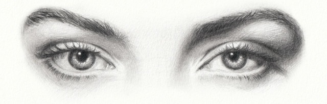 Olhos realistas desenhados a lápis